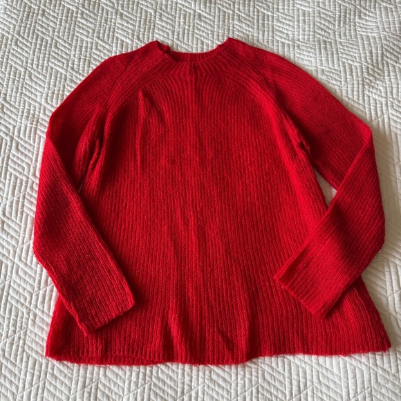 Mango Sweaters - Mango Vibrant Red Crew Neck Sweater